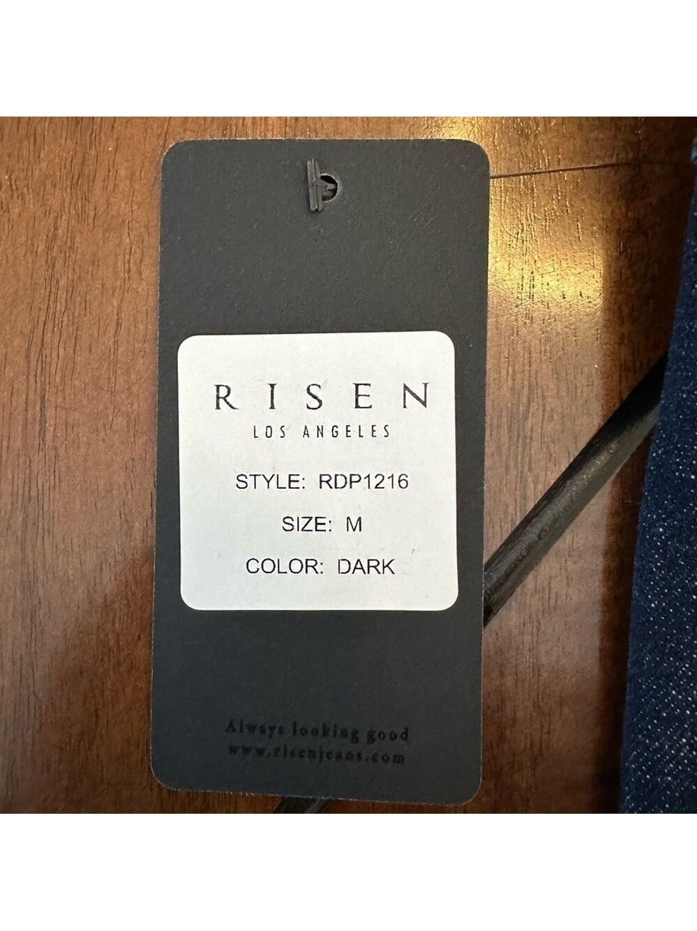 Risen Pull On High Rise Dark Wash Blue Denim Skinny Jeans Size Medium NWT - Picture 8 of 12